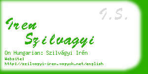 iren szilvagyi business card